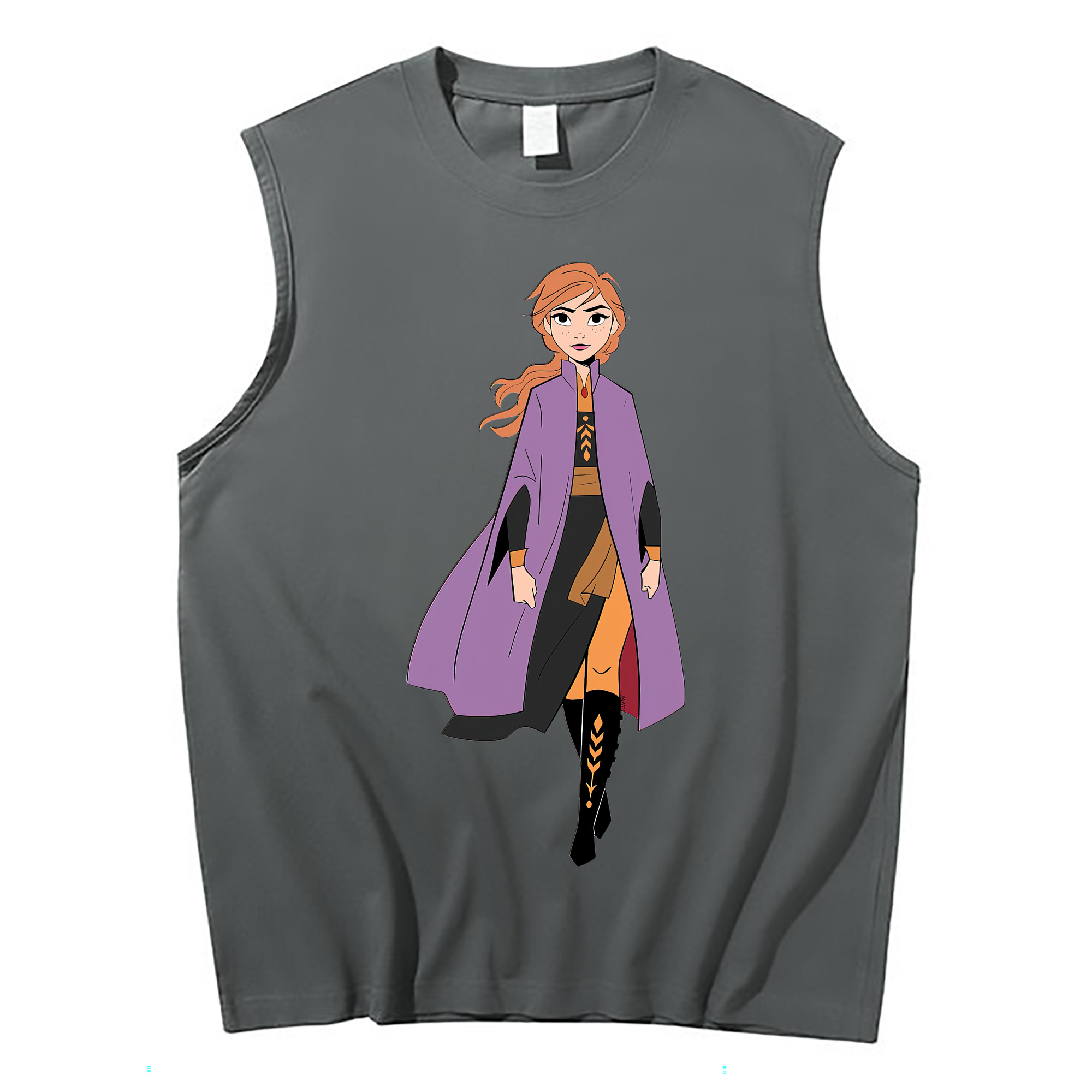 （画像用） アナと雪の女王 アンナ エルサ Frozen Anna Elsa コットン100％タンクトップ（フロントプリント）